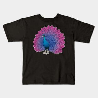 Bisexual Pride Peacock Kids T-Shirt